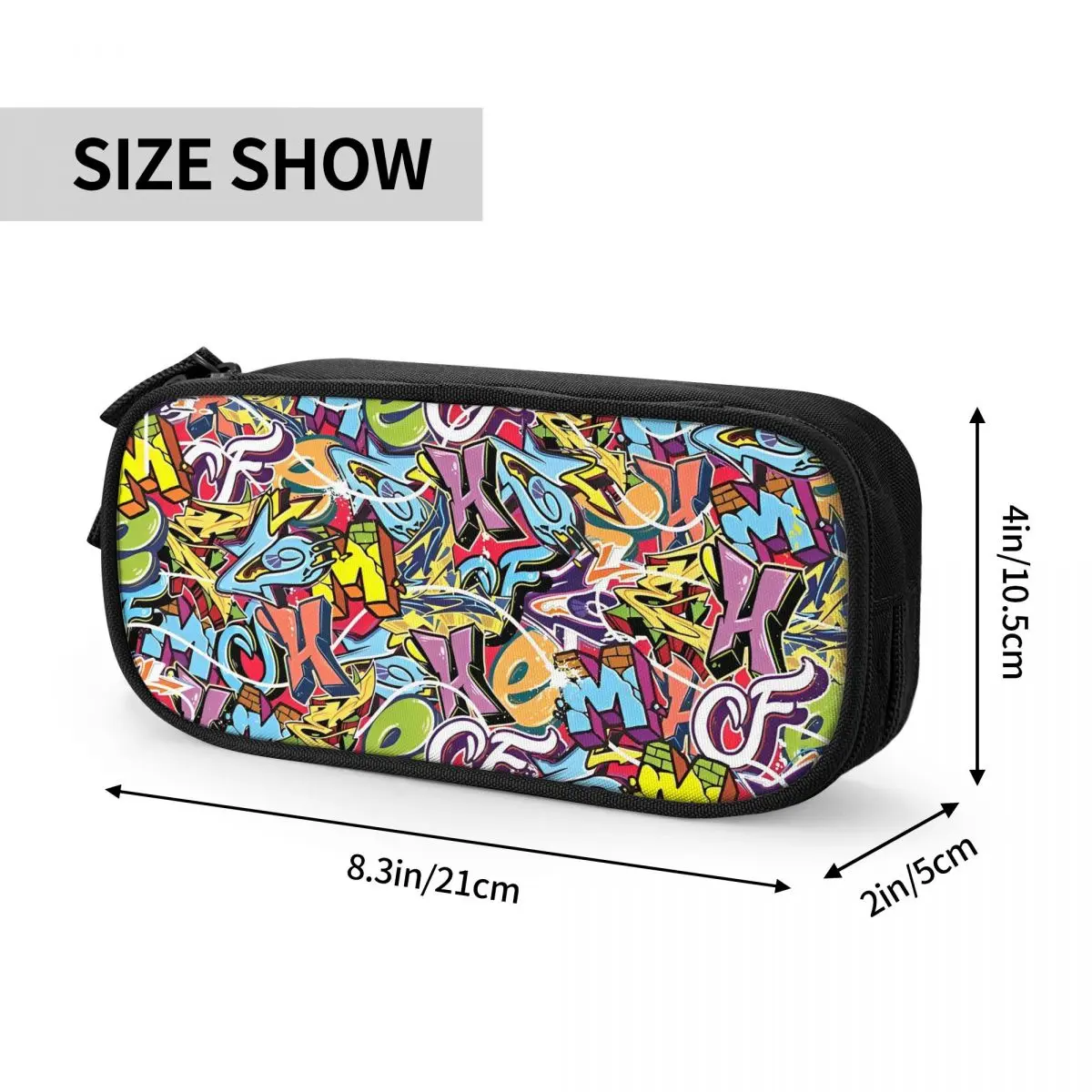 Comic Colorful Graffiti Pencil Case Creative Pen Box Bag Student Big Capacity School Supplies Cosmetic Pencil Pouch