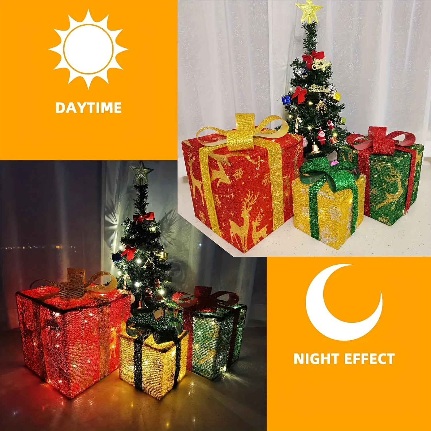 3PCS Christmas Lighted Gift Boxes, LED Lighted Gift Boxes for Christmas  Decor Outdoor Indoor, Light Up Gifts Box - AliExpress, image size:1500x1500