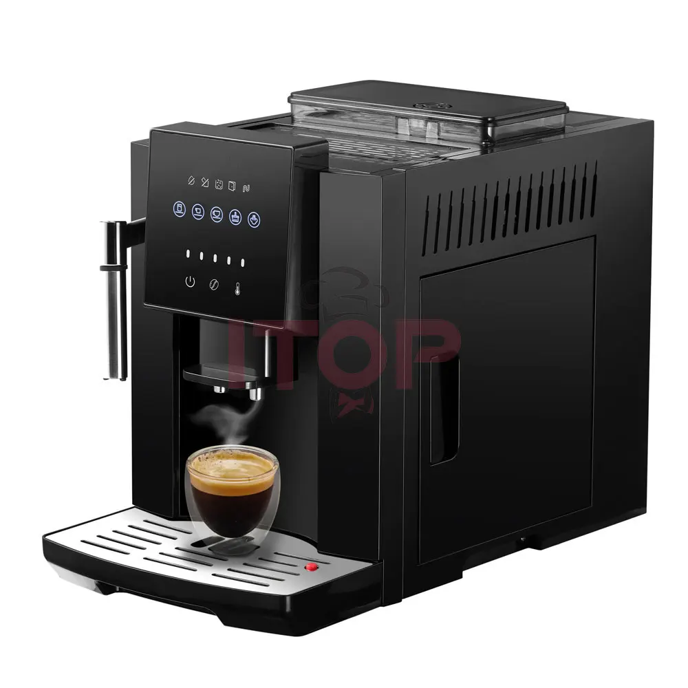 ITOP-cafetera automática completa de 19 Bar, molinillo de granos de café,  máquina de café Espresso de espuma de leche, agua caliente y espuma de leche