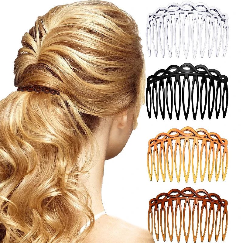2022 Vintage Weaving Hair Side Combs for Women French Hair Comb