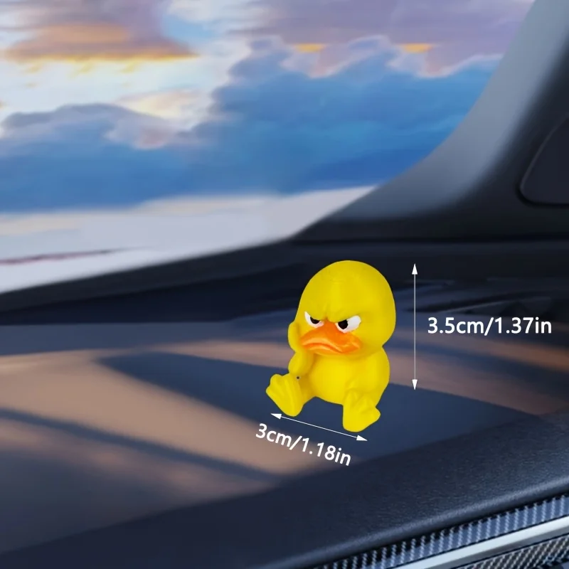 2PCS 3D Angry Duck Car Ornaments – Funny Dashboard Decorations for Cars, Trucks & SUVs | Expressive Duck Figures, Perfect Christmas Gift 3