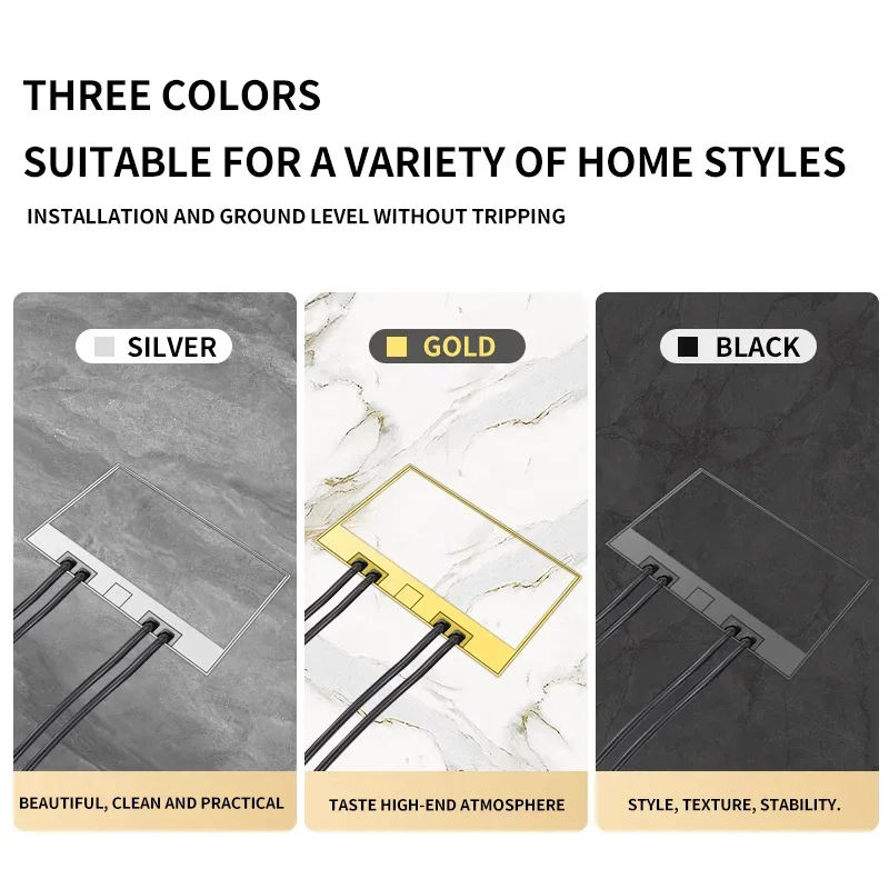 Ground Embedded Marble Waterproof US UK EU Usb Socket Hidden Stainless Steel Pure Flat And Thinly Inserts Invisible Socket