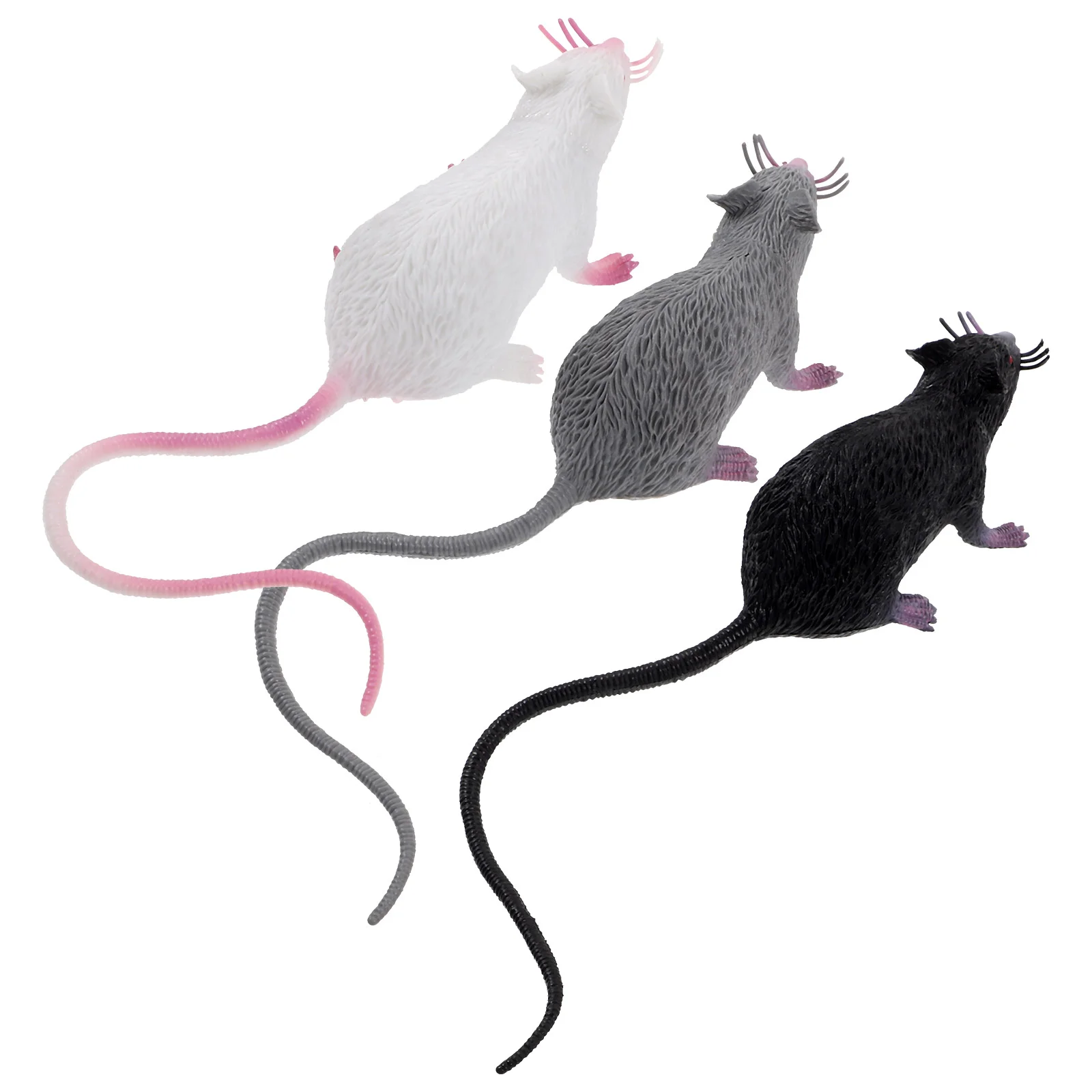 시뮬레이션 소프트 고무 마우스 생생한 장식품, 마우스 소품, 인공 장식품, 고양이 장난감 모델, 할로윈 인형, 3 개