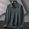 8XL 7XL 6XL Soft Warm Male Pullovers 2023 New Fall Winter High End Luxury Wool Sweater Men Long Sleeve Lapel Mens Sweaters 3