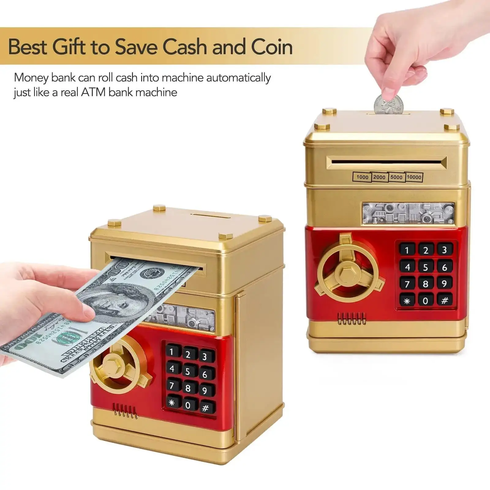 Child Gift Electronic Password Money Box Coins Cash Saving Money Box Counter Code Lock Piggy Bank Automatic Mini Safe