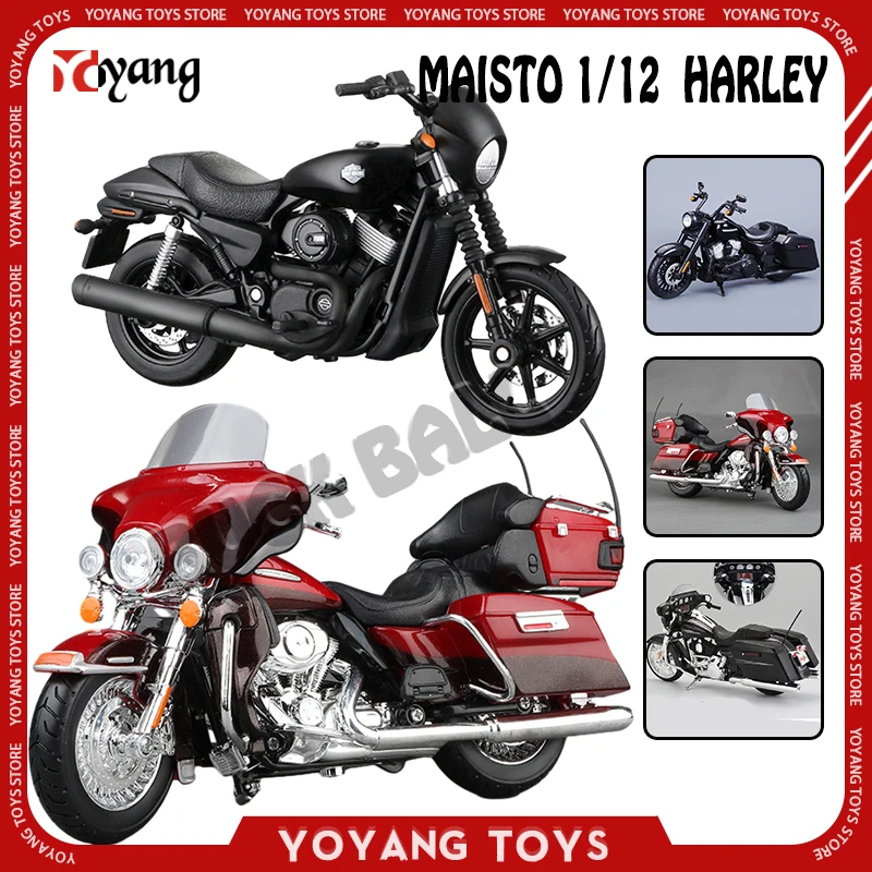 

Коллекционная модель мотоцикла Maisto в масштабе 1/12 Harley, модель автомобиля «король дороги», литые уличные модели мотоцикла из сплава, игрушки для автомобилей, подарок для мальчика