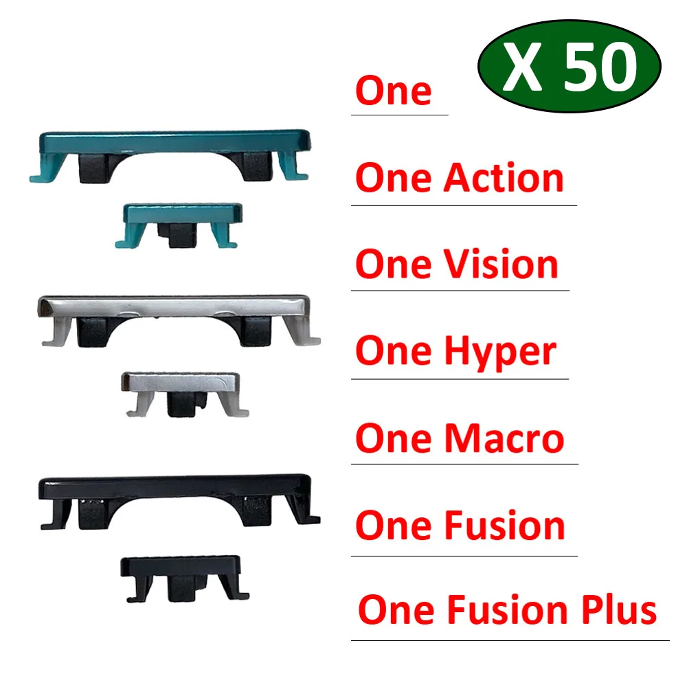 

50Pcs Original For Motorola Moto One Action Vision Hyper Macro Fusion Plus Side Key Power and Volume Button Key Replacement Part
