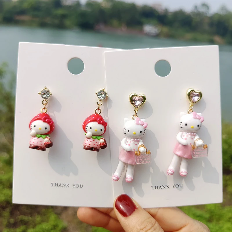 

Sanrio полимерные серьги в виде клубники Hello Kitty Милая кошка девушка сделай сам модные серьги для влюбленных подарки на день рождения