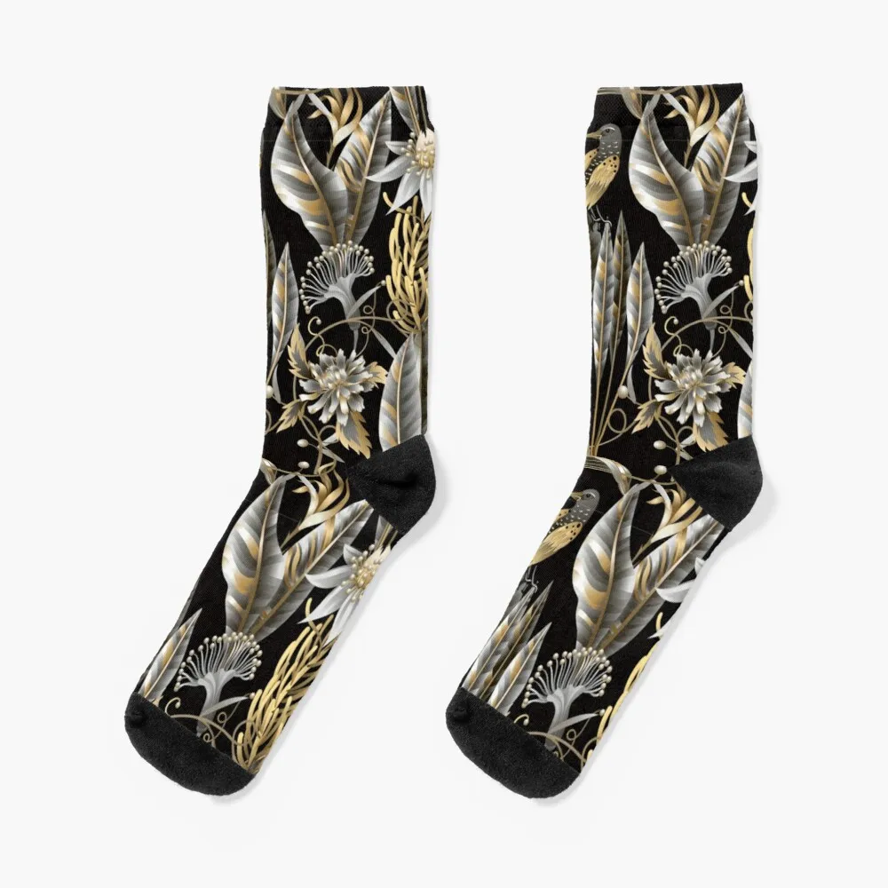 Australian flower banksia pattern lover Socks Men'S Sports Socks