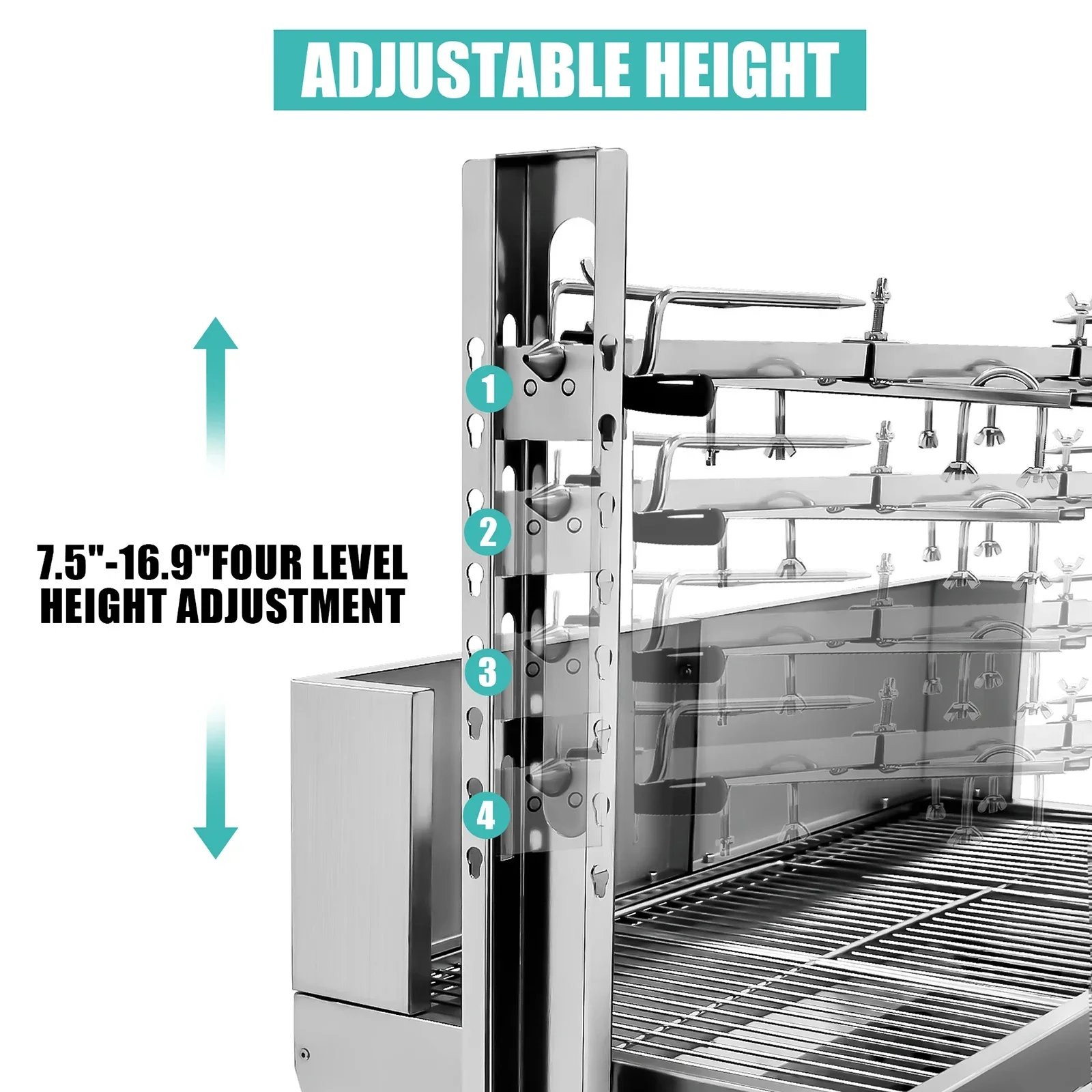 80KG BBQ Pig Lamb Chicken Rotisserie Roaster Skewer Roast Grill Motor Smoke Free and Roaster Grills 5