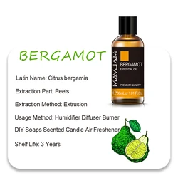MAYJAM Essential Oils - Aromatic Bliss Collection: Lavender, Jasmine, Eucalyptus, Ylang Ylang, Vanilla, and Tea Tree - 100ML (Bergamot Oil)