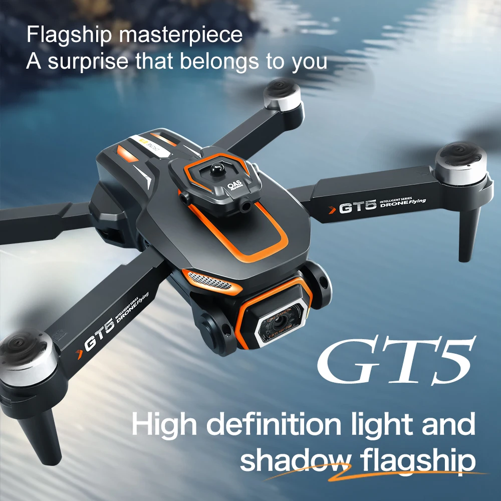 Mini Drone New GT5 8K HD Double Camera Brushless Motor Obstacle Avoidance Aerial Photoflow Professional Foldable Rc Quadcopter mini drone,remote control drone