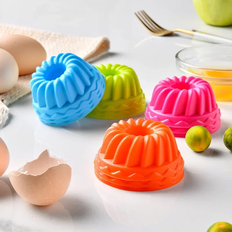 12Pcs Mini Silicone Cake Molds Flower Crown Baking Mold Bread Cupcake Pastry Mold Pizza Pan Birthday Wedding Party Kitchen Tool