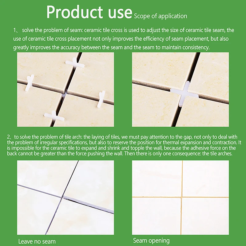 Tile Spacers Tile Leveling Tools 500Pcs 1/1.5/2/2.5/3/5MM Ceramic Tiler Spacer Cross Plastic Tile Plumber Reuseable Leveling System
