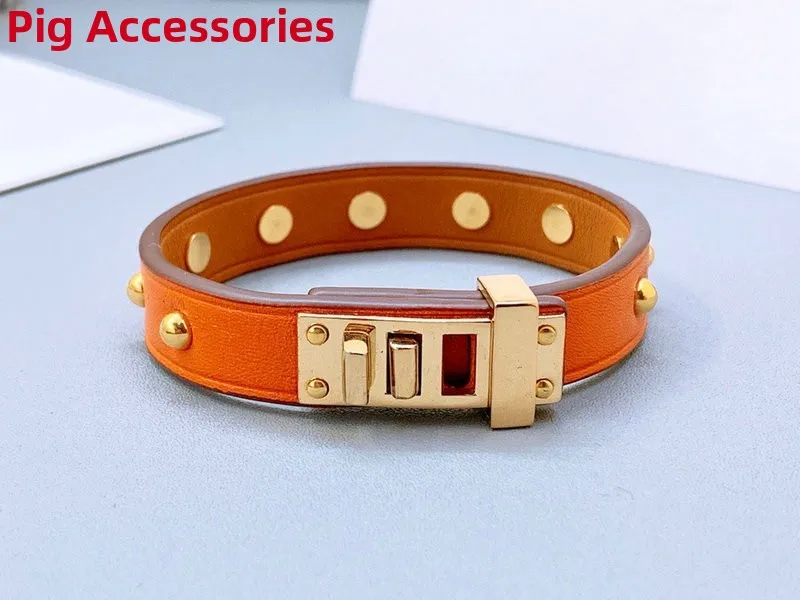 Stud H Leather Bracelet Punk Sle Cowhide Hand Rope Women's Stud H Leather Bracelet Punk Sle Cowhide Hand Rope Women's