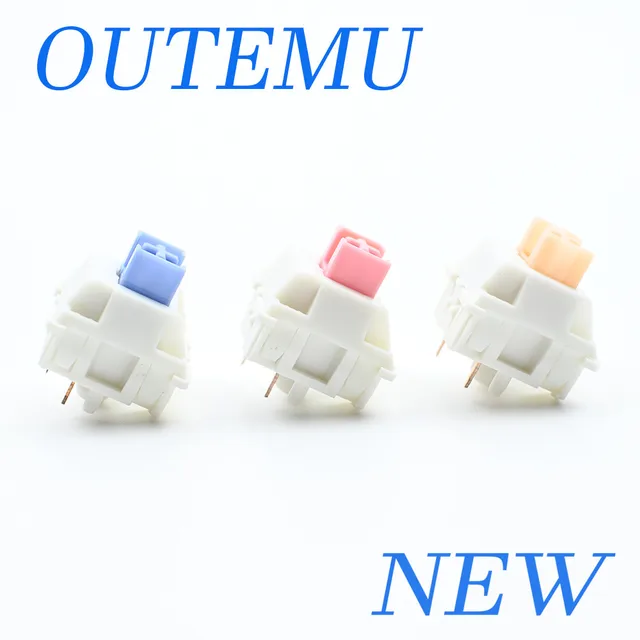 Outemu-스위치 러브 기계식 키보드 스위치 5 핀, 무음 촉각 선형 크림 블루 핑크 옐로우 맞춤형 게임 RGB MX 스위치