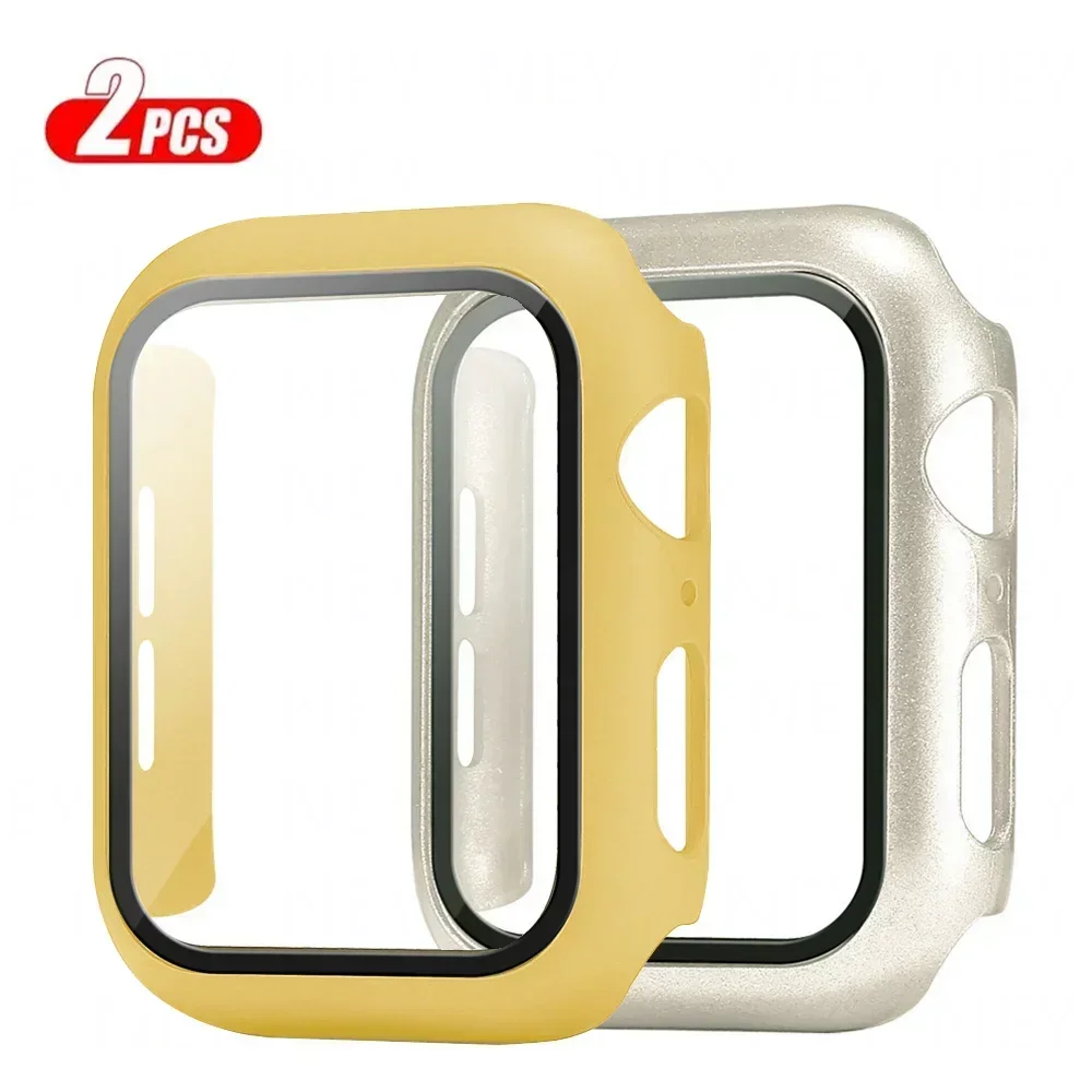 Premium Tempered Glass Screen Protector and Cover for Apple Watch - 2-Piece Set