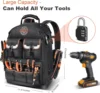 Backpack Tool Bag Tool Backpack Heavy Duty Organizer, Water-resistant HAVC Backpack Electrician Box with Molded B 3