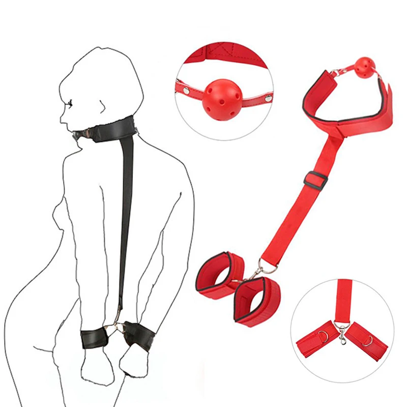 Женские наручники шейный воротник запястье рот кляп ремешок фетиш БДСМ