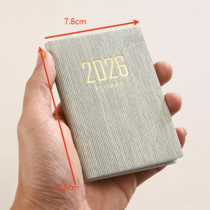 Compact English Planner Book - Mini Portable Pocket Daily Schedule with 120 Pages and Weekly Calendar