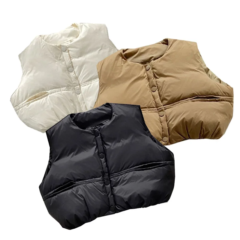 Children Vest Child Vest 1-7 Age Girls Boys' Winter Warmth Thickened Down Korean style Outdoor Sleeveless Jacket