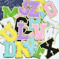Buy Embroidered Name Chenille Letter Patches A-Z Pink Alphabet Patch For Clothes Bags T-shirt Iron On Applique Accessories Online
