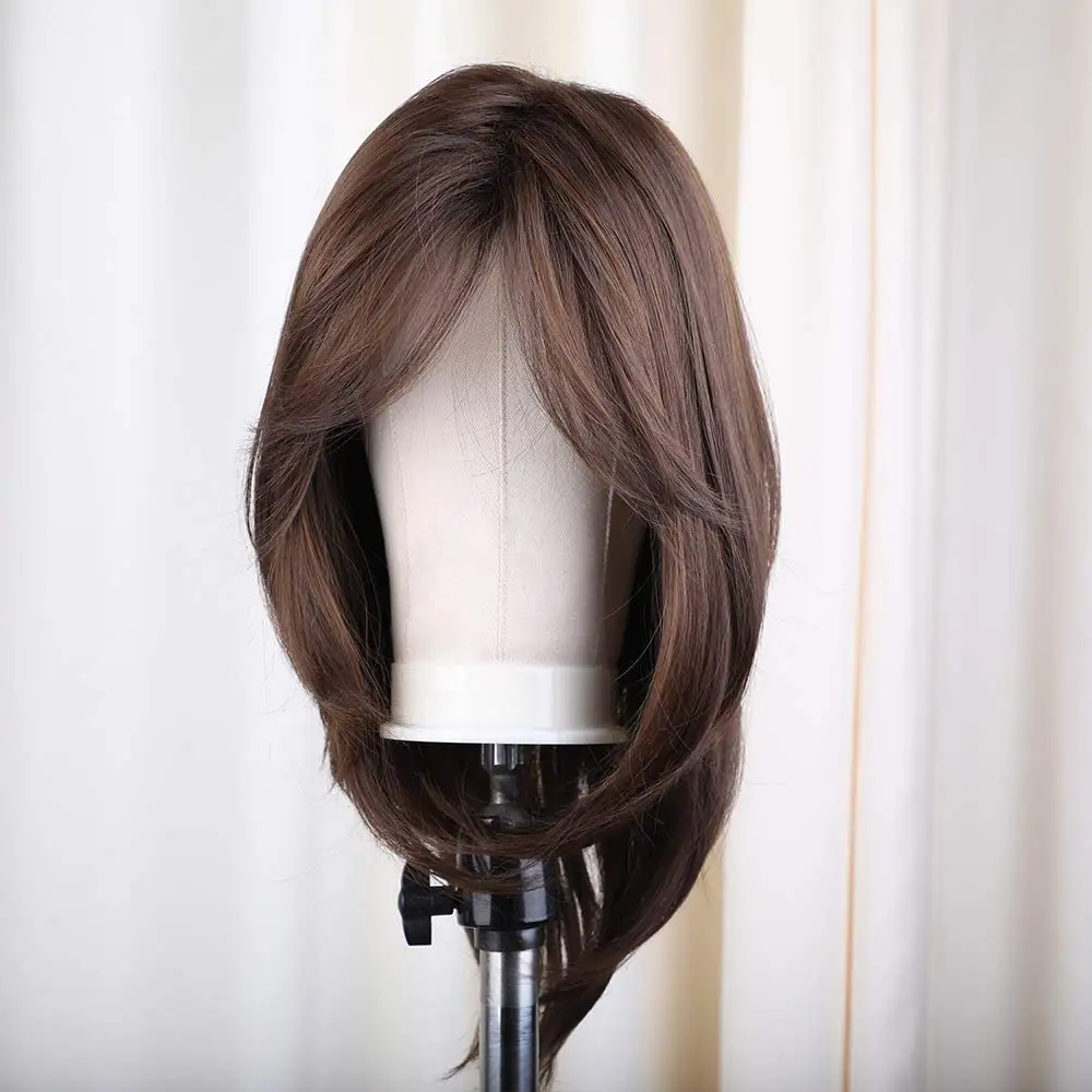 Human Hair Wig Soft Short Bob Long Brown Straight 5x5 Silk Base Jewish Human Hair Wigs Baby Hair HD Lace European Glueless Preplucked