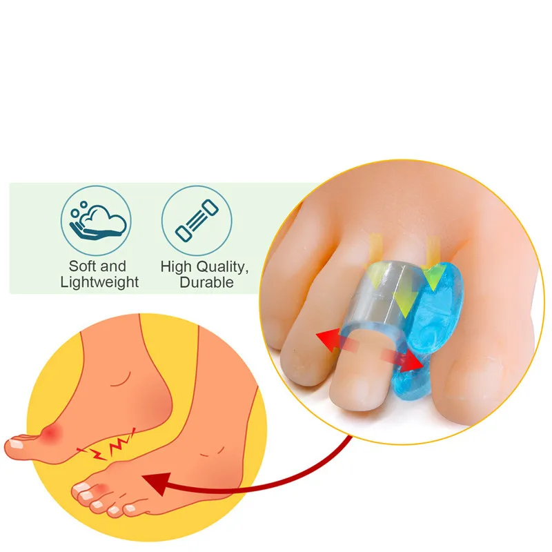 RHBJ 10Pair = 20Pcs Toe Protector Silicone Bunion Corrector Thumb Valgus Protector Nail Tools Foot Care Toe Separator