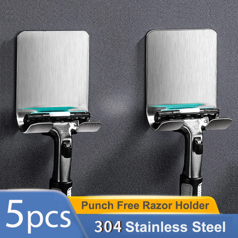 PunchFreeShavingRazorHolderShowerRackHookWallRazorStandMen