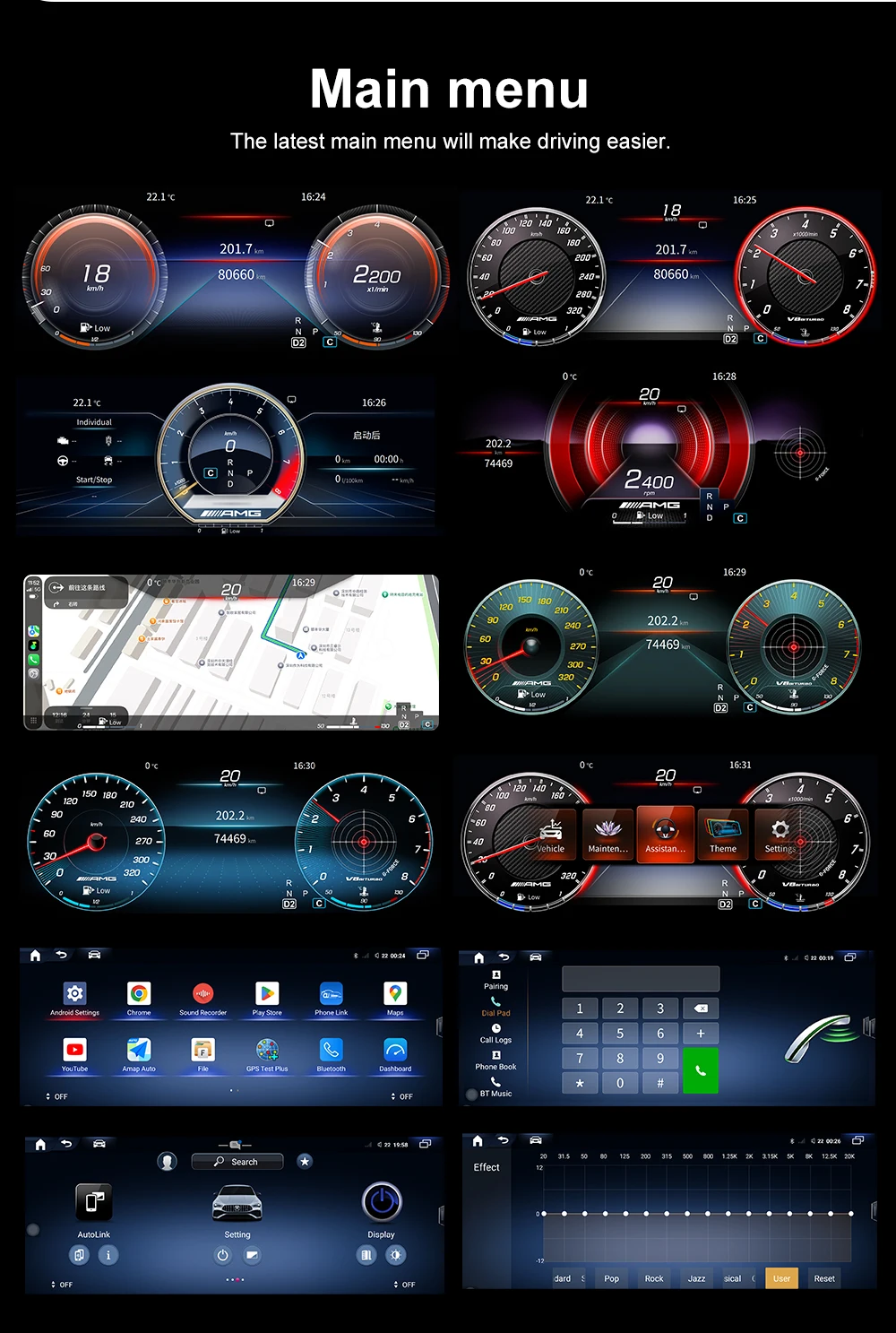 Digital Instrument Cluster For Mercedes-Benz E Class W213 2016-2019 Speedometer