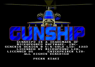 Scheda Di Gioco Md A 16Bit Gunship Più Calda Per Sega Mega Drive Per Genesis
