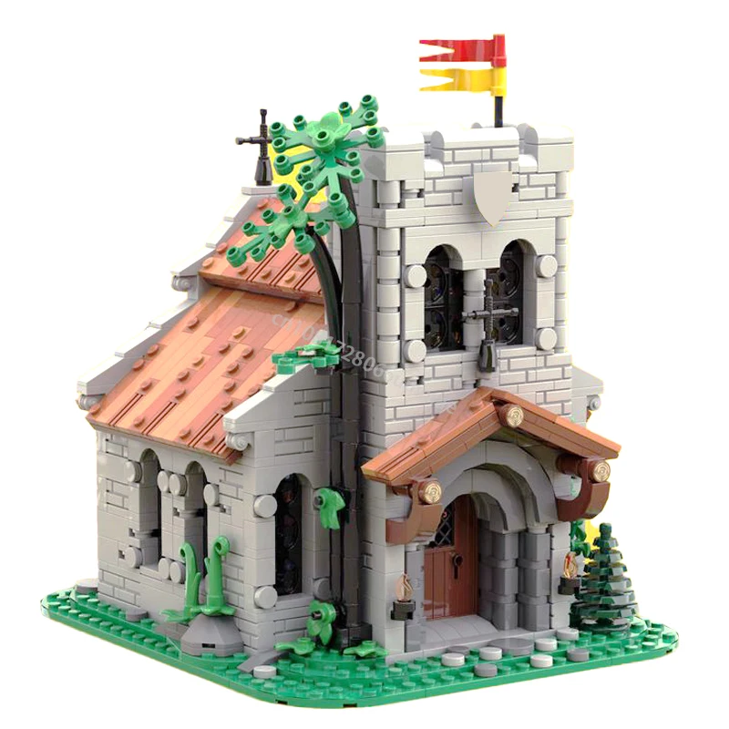 

MOC Medieval Lion Knights Church Castle Model Building Blocks With 10305 DIY Architecture Bricks Creative Kids Toys Xmas Gifts