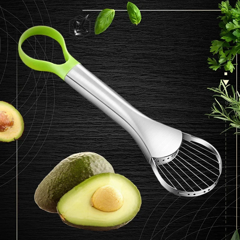 Avocado Melon Cutting Line Cutter Grater Fruit Slicer Housewares Kitchen Utensils Stainless Steel Splitter