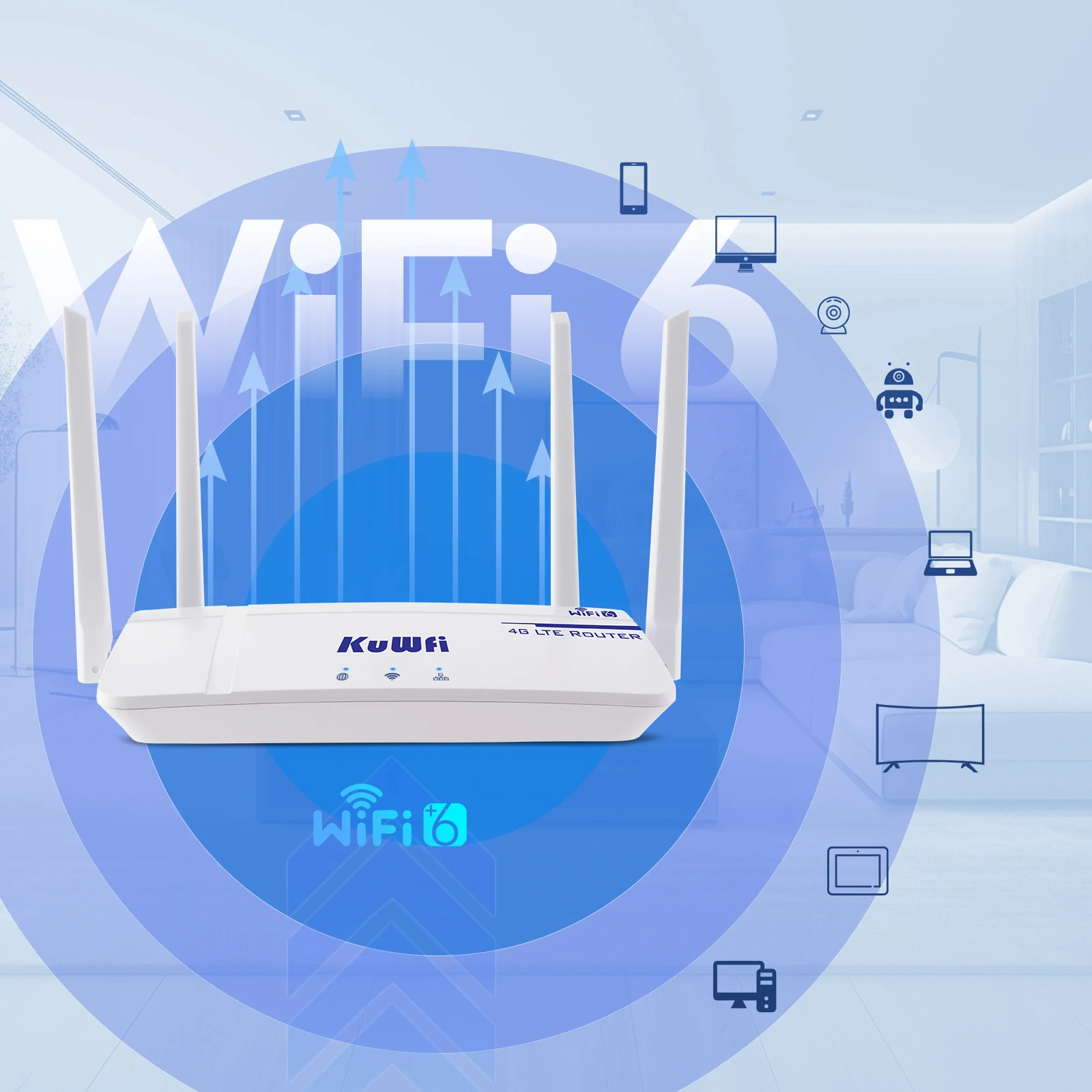 4G CAT4 LTE Router 300Mbps Wireless WiFi6 Router 4G Modem RJ45 Port Nano USIM Slot External Antenna Support to 10 Users
