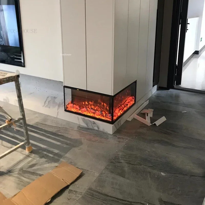 European Electronic Fireplaces Home Living Room Embedded Decoration Fireplace Modern Simulated Flame Fireplace Heater Room Decor