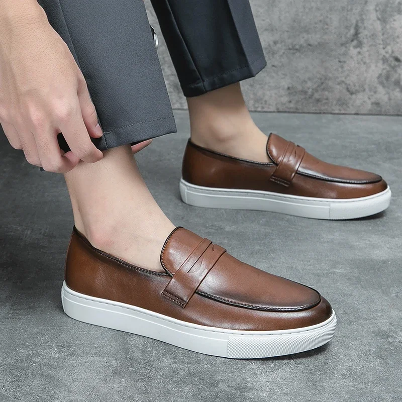 Luxury Brand Business Leather Shoes Loafers Men Shoes Fashion Business Casual Wedding Party Classic Fringe Gentleman Dress Shoe