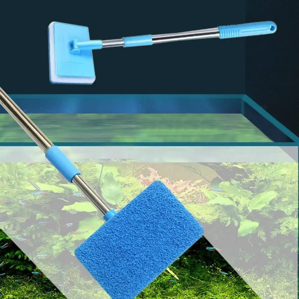 

Double-Sided Sponge Cleaning Brushes Aquarium Fish Tank Glass Window Algae Super Long Handle Cleaner Scrubber