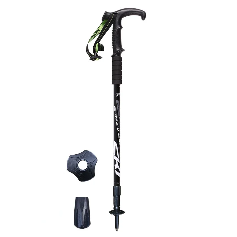 1PCS Ultralight Folding Multifunction Trekking Pole Portable Anti Shock Alpenstock Snow Walking Stick Outdoor Climbing Hiking 4