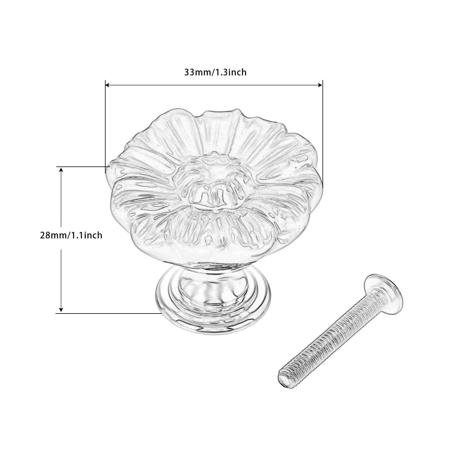 Vintage Ceramic Flower Cabinet Knob 2