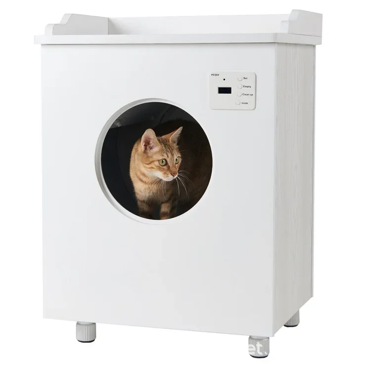 

Smart fully closed square Automated Auto Self Cleaning Litter Cabin large new design litter box with lid