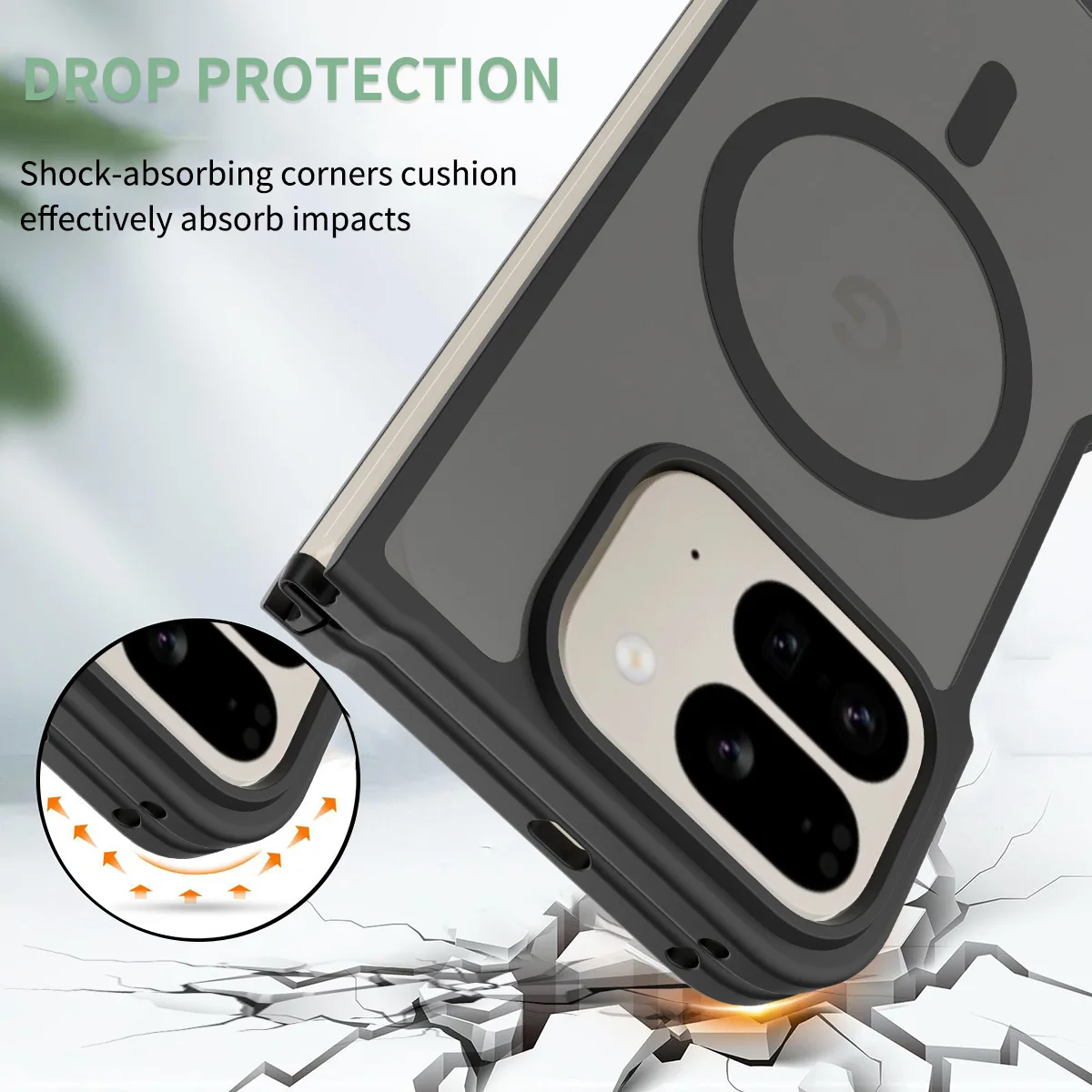 Matte Translucent Magnetic Phone Case with Wireless Charging Protection