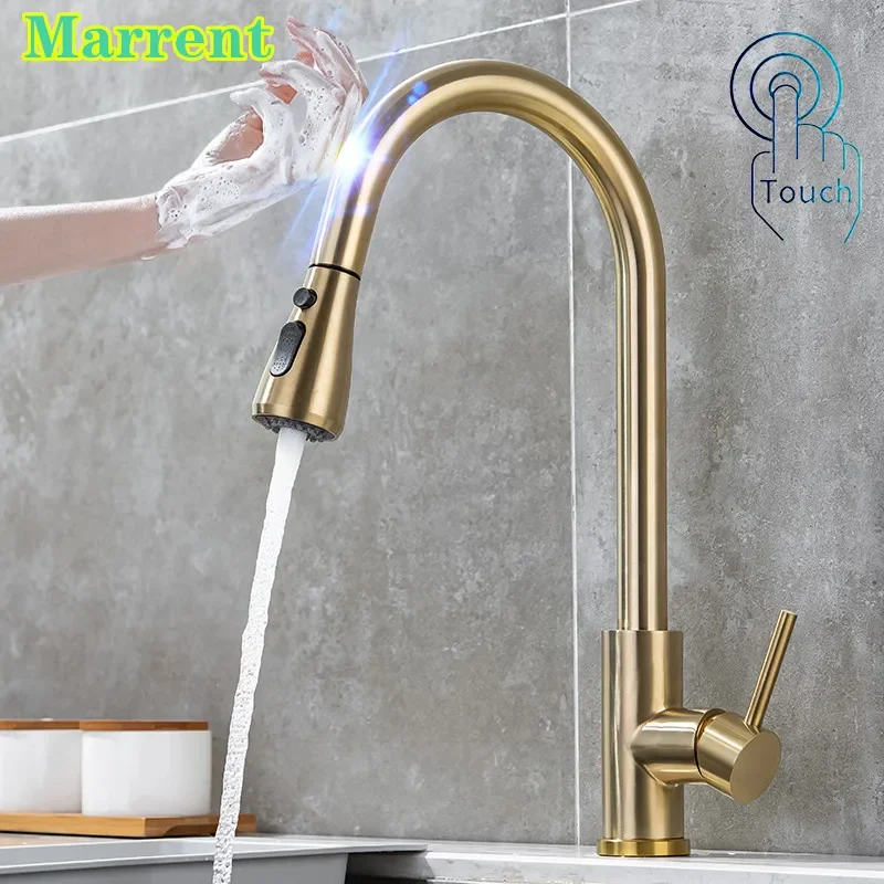 touch-kitchen-faucets-stainless-steel-kitchen-fixture-hot-cold-pull-out-kitchen-mixer-tap-smart-sensitive-touch-kitchen-faucet