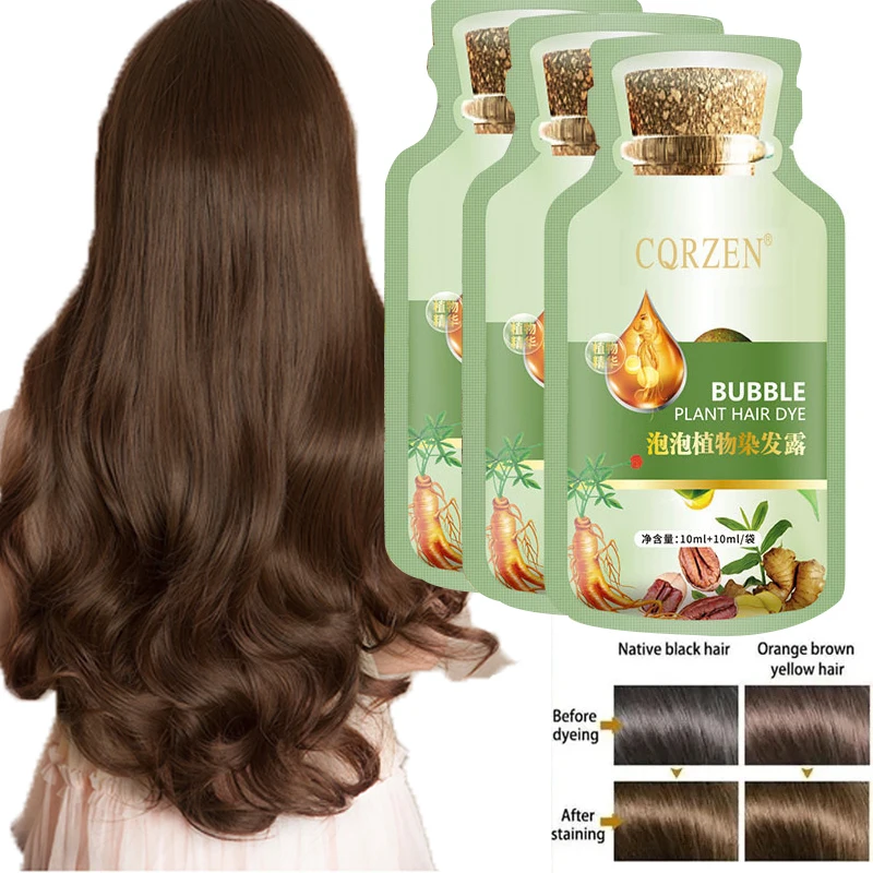 Natural Plant Herbal Hair Dye Shampoo 5 Minutes Change Hair Color Non-irritating Repairs Gray White Hair Care Products Women Men 6
