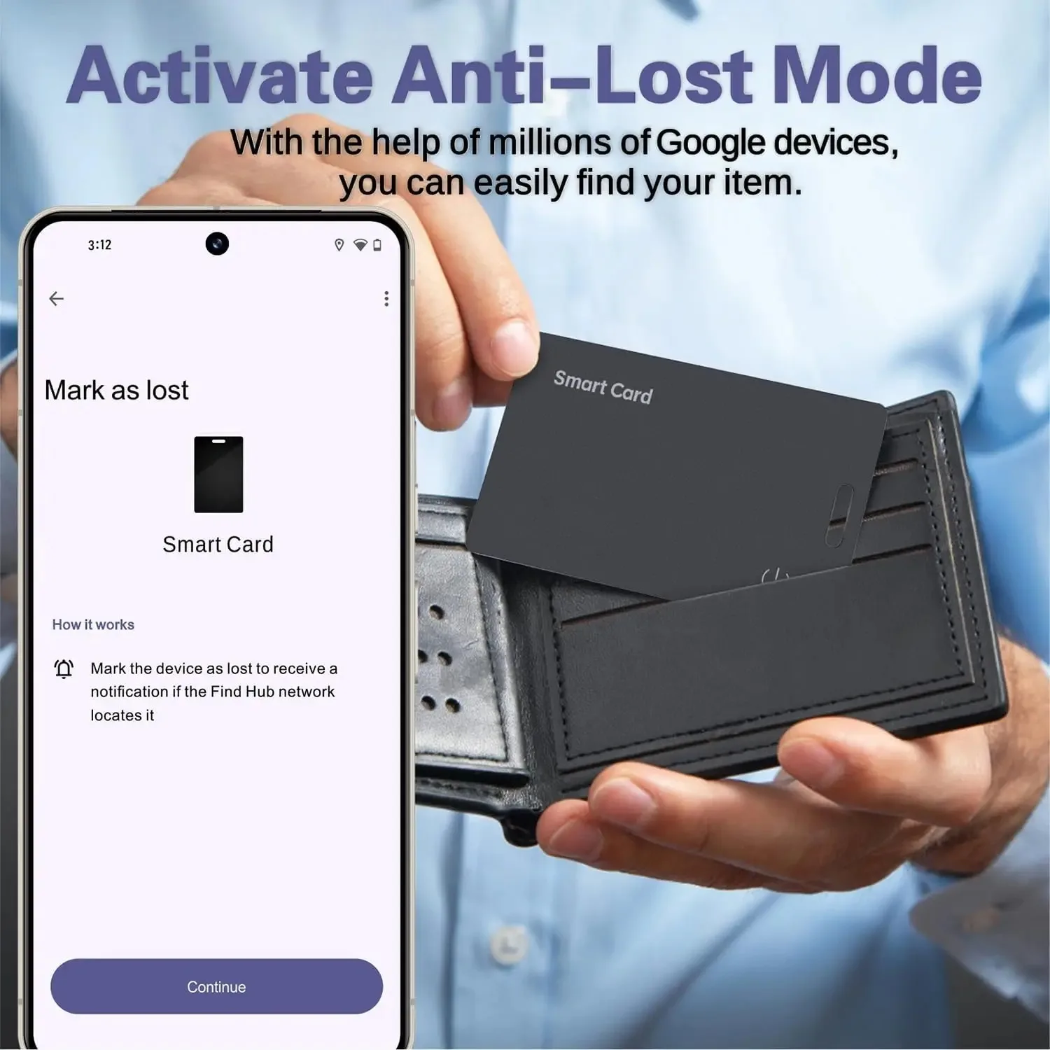 Localizzatore di portafogli per Android, scheda di localizzazione di portafogli App Google, localizzatore di oggetti ricaricabile wireless, tag di localizzazione di smart card Ip68 - immagine 4
