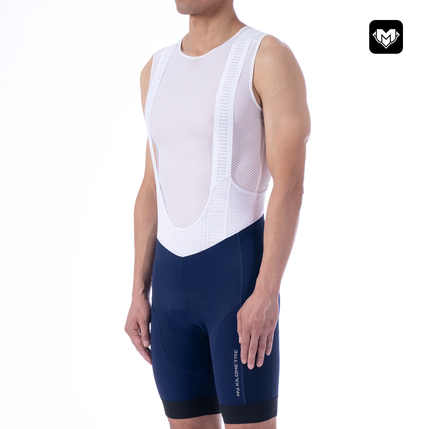 MY KILOMETRE Men's Cycling Bib Shorts Padded Mens Gravel Bicycle Biking Bib Tights with Leg Pockets Sizes XS-2XL cycling bib shorts