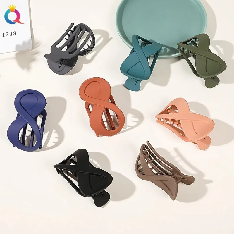 Fashion Matte Flat Hair Claw Clip No Slip Plastic Alligator Hair Clamp Jaw Clips for Women Girls Strong Ponytail Holder