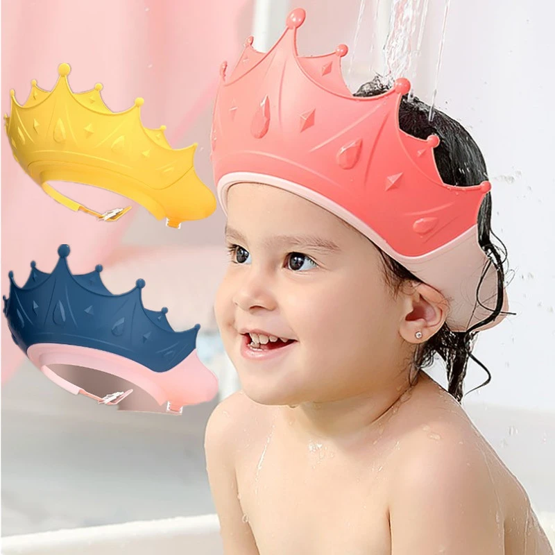 Baby Swim Shower Cap Bath Shampoo Adjustable Eye Protection Head Water