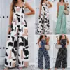 Maternity Clothes Bib Pant Suspender Trouser Loose Casual Female Women Printing Rompers Overalls Wide-Leg Jumpsuit Streetwear 1
