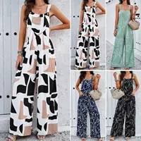 Maternity Clothes Bib Pant Suspender Trouser Loose Casual Female Women Printing Rompers Overalls Wide-Leg Jumpsuit Streetwear 1