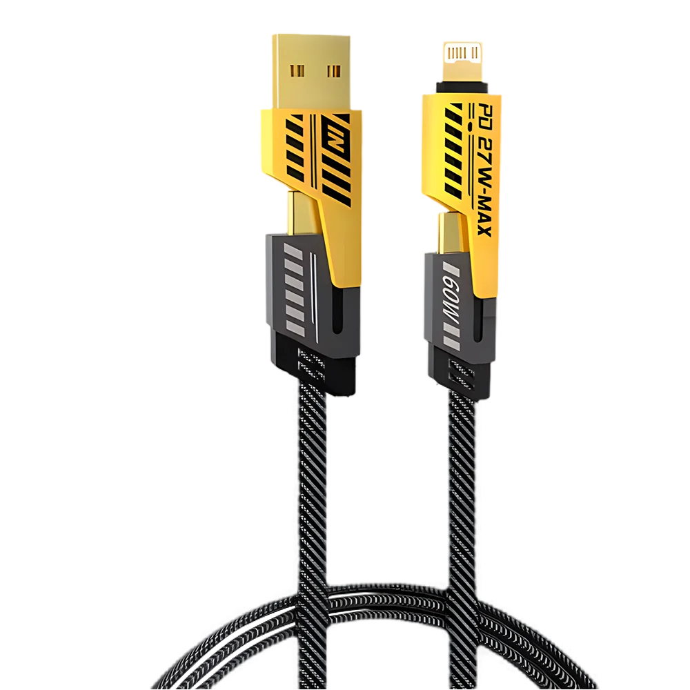 1-2 قطعة 65 واط 4 في 1 نوع C كابل شحن سريع USB إلى...